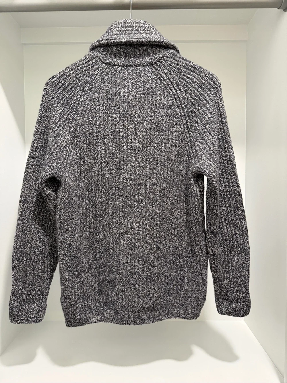 J. Crew Rugged merino wool-blend cardigan sweater marled navy BA217 $188 XS